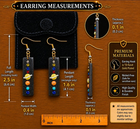 Celestial Solar System Statement Earrings