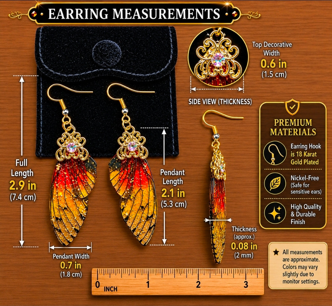Golden Butterfly Wing Earrings ✨🦋